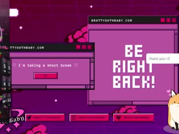 Brattygothbaby Chaturbate stream image from February 19, 2025