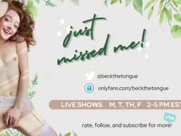 Beckthetongue Chaturbate stream image from November 12, 2025